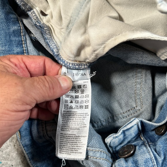 Allsaints Cigarette Jeans Mens 30x30 Blue Denim Stretch Straight Leg Mid Rise - Picture 5 of 14